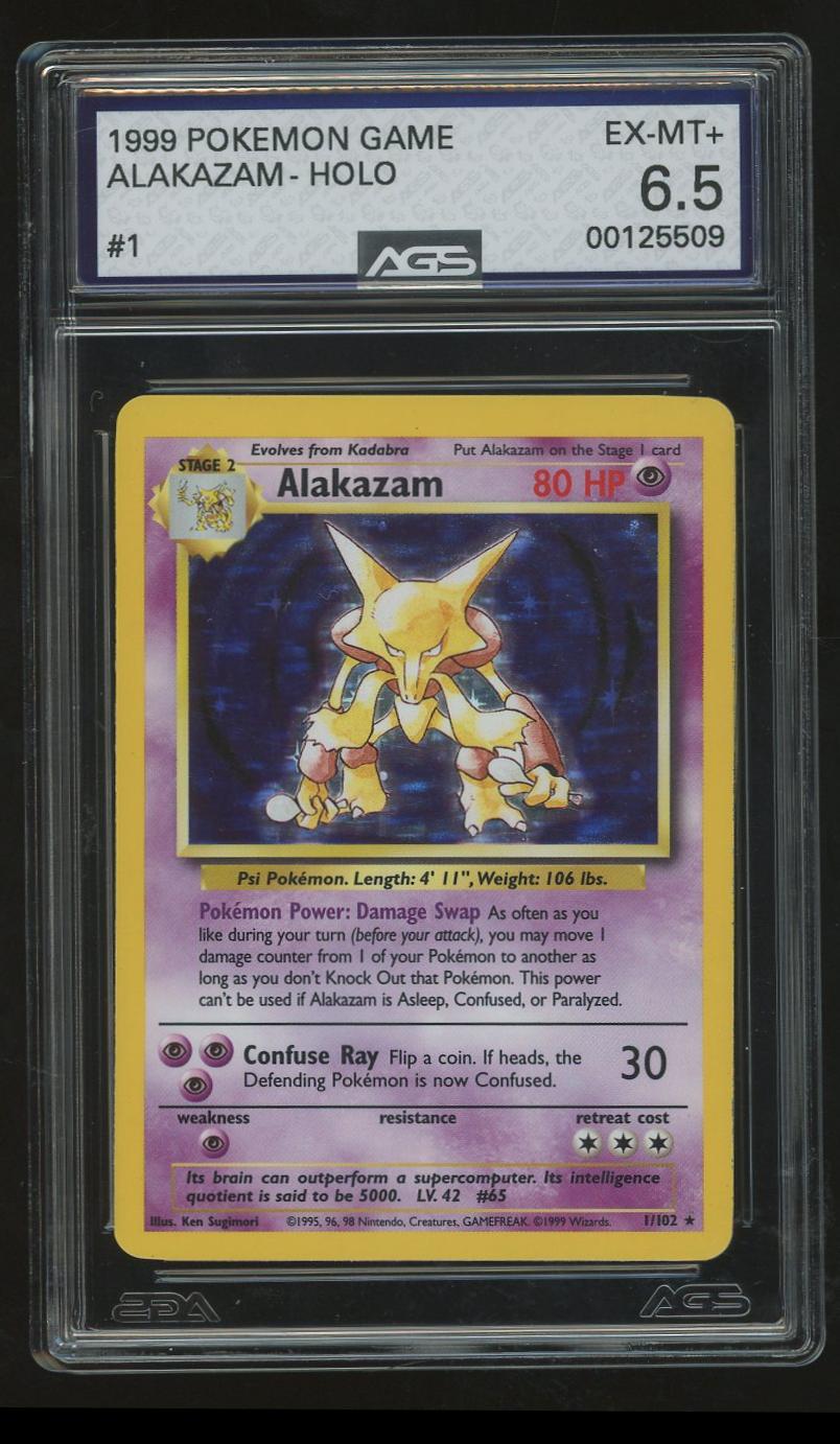 Alakazam Base Set 1/102 AGS 6.5