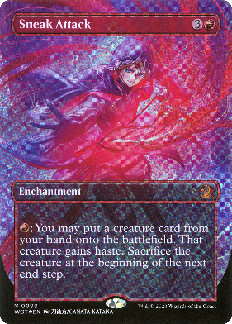 Sneak Attack (WOT-099) - Wilds of Eldraine: Enchanting Tales (Borderless) Foil