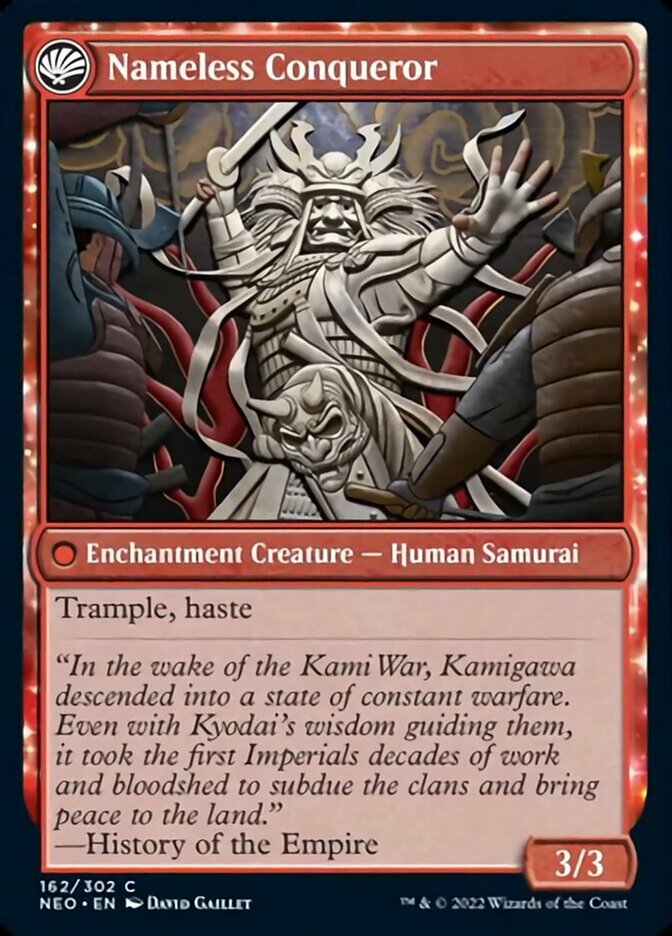 The Shattered States Era // Nameless Conqueror (NEO-162) - Kamigawa: Neon Dynasty: (fandfc, enchantment) Foil