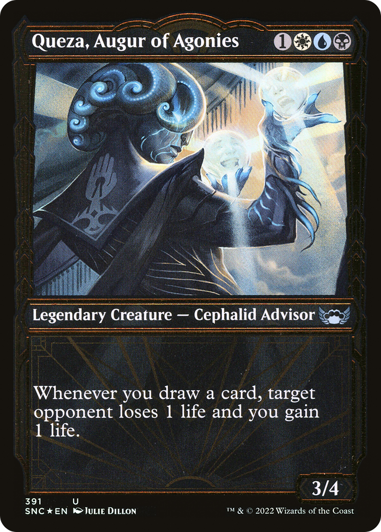 Queza, Augur of Agonies (SNC-391) - Streets of New Capenna: (Showcase) Foil