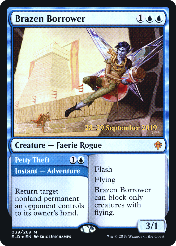 Brazen Borrower // Petty Theft (PRE-39S) - Throne of Eldraine Promos Foil