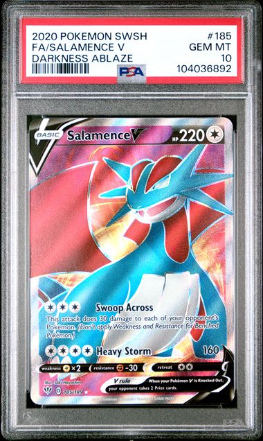 Salamence V Darkness Ablaze 185/189 PSA 10