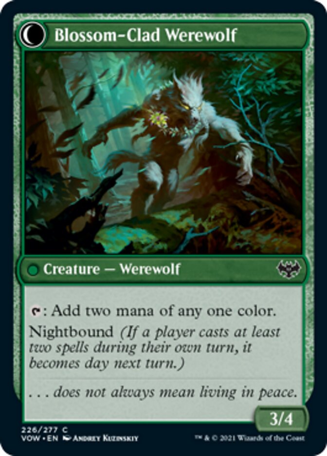 Weaver of Blossoms // Blossom-Clad Werewolf (VOW-226) - Innistrad: Crimson Vow: (Double Faced Transform) Foil