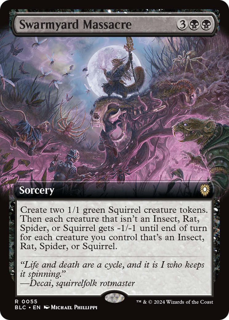 Swarmyard Massacre (BLC-055) - Bloomburrow Commander: (Extended Art)