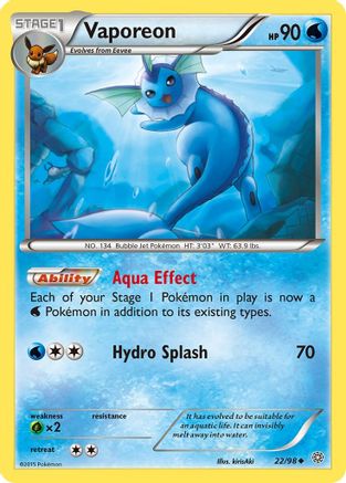 Vaporeon 022/98 - XY Ancient Origins Reverse Holofoil