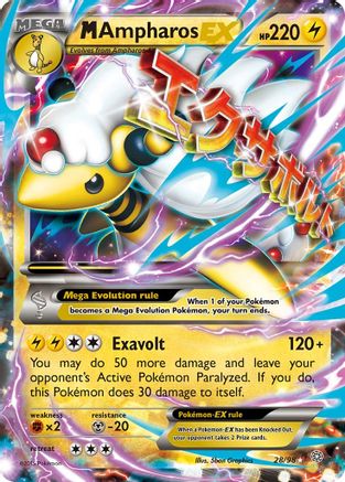 M Ampharos EX 028/98 - XY Ancient Origins Holofoil