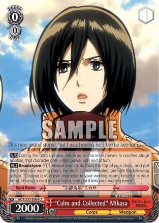 "Calm and Collected" Mikasa (AOT/S35-E064 U) - Attack on Titan