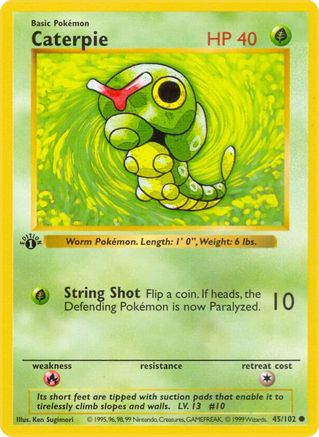 Caterpie 045/102 - Base Set Shadowless Unlimited