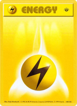 Lightning Energy 100/102 - Base Set Shadowless 1st Edition