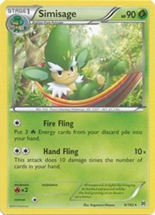 Simisage 006/162 - XY BREAKthrough Reverse Holofoil