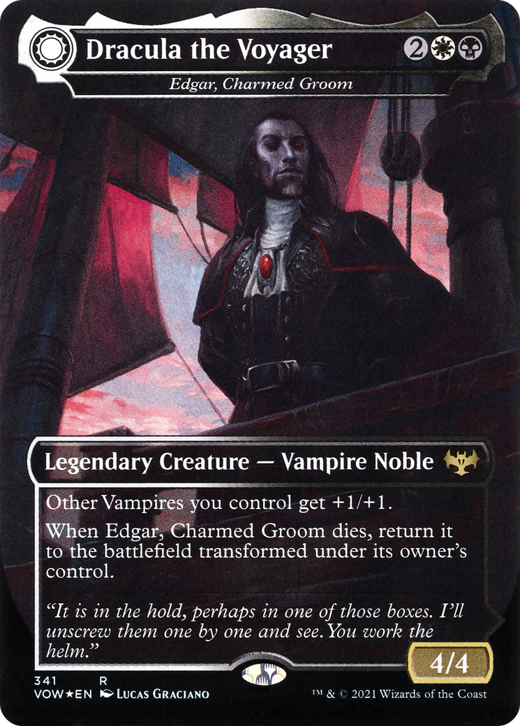 Edgar, Charmed Groom // Edgar Markov's Coffin (VOW-341) - Innistrad: Crimson Vow: (Double Faced Transform) (Borderless) Foil