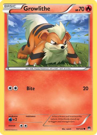 Growlithe 010/122 - XY BREAKpoint Reverse Holofoil
