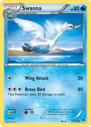 Swanna 037/122 - XY BREAKpoint Reverse Holofoil