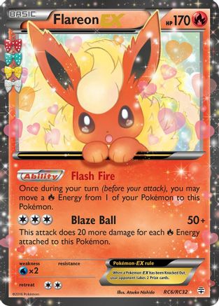 Flareon EX RC6/RC32 - Generations Radiant Collection Holofoil