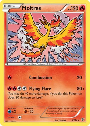 Moltres 009/124 - XY Fates Collide Reverse Holofoil