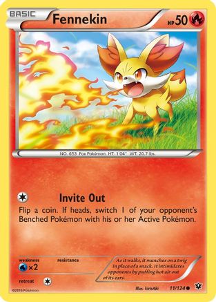 Fennekin 011/124 - XY Fates Collide Reverse Holofoil