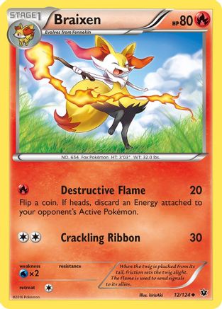 Braixen 012/124 - XY Fates Collide Reverse Holofoil