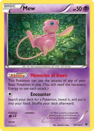 Mew 029/124 - XY Fates Collide Reverse Holofoil