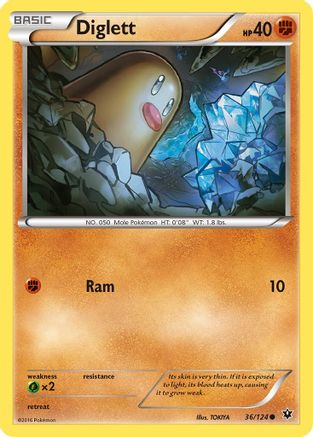 Diglett 036/124 - XY Fates Collide Reverse Holofoil