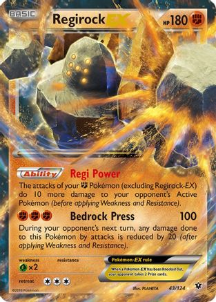 Regirock EX 043/124 - XY Fates Collide Holofoil