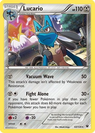Lucario 063/124 - XY Fates Collide Reverse Holofoil