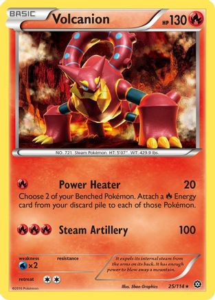 Volcanion 025/114 - XY Steam Siege Reverse Holofoil