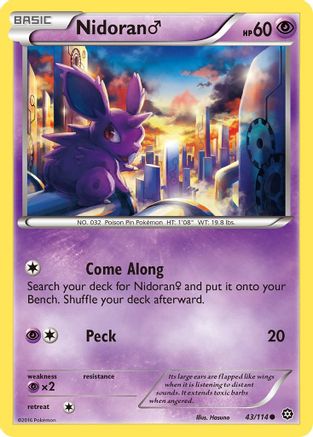 Nidoran M 043/114 - XY Steam Siege Reverse Holofoil