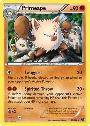 Primeape 053/114 - XY Steam Siege Reverse Holofoil