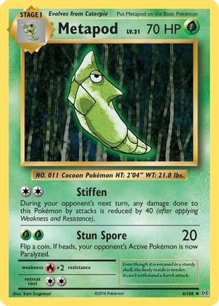 Metapod 004/108 - XY Evolutions Reverse Holofoil