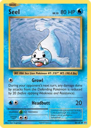 Seel 028/108 - XY Evolutions Reverse Holofoil