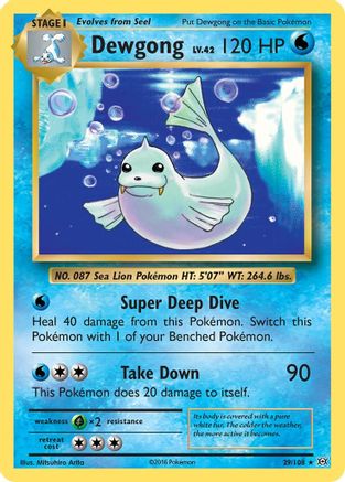 Dewgong 029/108 - XY Evolutions Reverse Holofoil