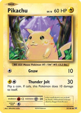 Pikachu 035/108 - XY Evolutions Reverse Holofoil