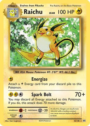 Raichu 036/108 - XY Evolutions Reverse Holofoil