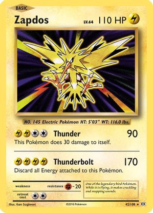 Zapdos 042/108 - XY Evolutions Reverse Holofoil