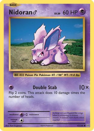 Nidoran M 043/108 - XY Evolutions Reverse Holofoil