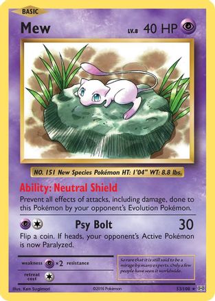 Mew 053/108 - XY Evolutions Holofoil