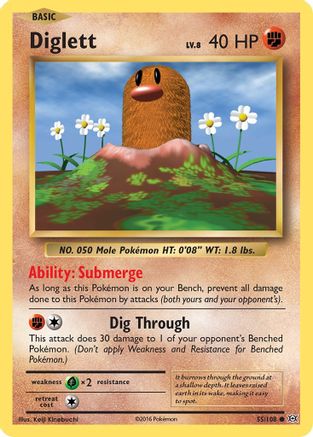 Diglett 055/108 - XY Evolutions Reverse Holofoil
