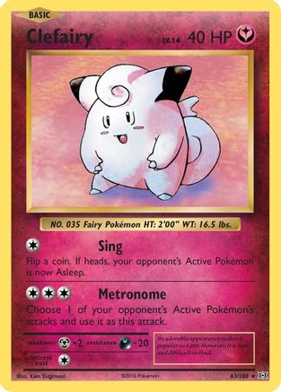 Clefairy 063/108 - XY Evolutions Reverse Holofoil