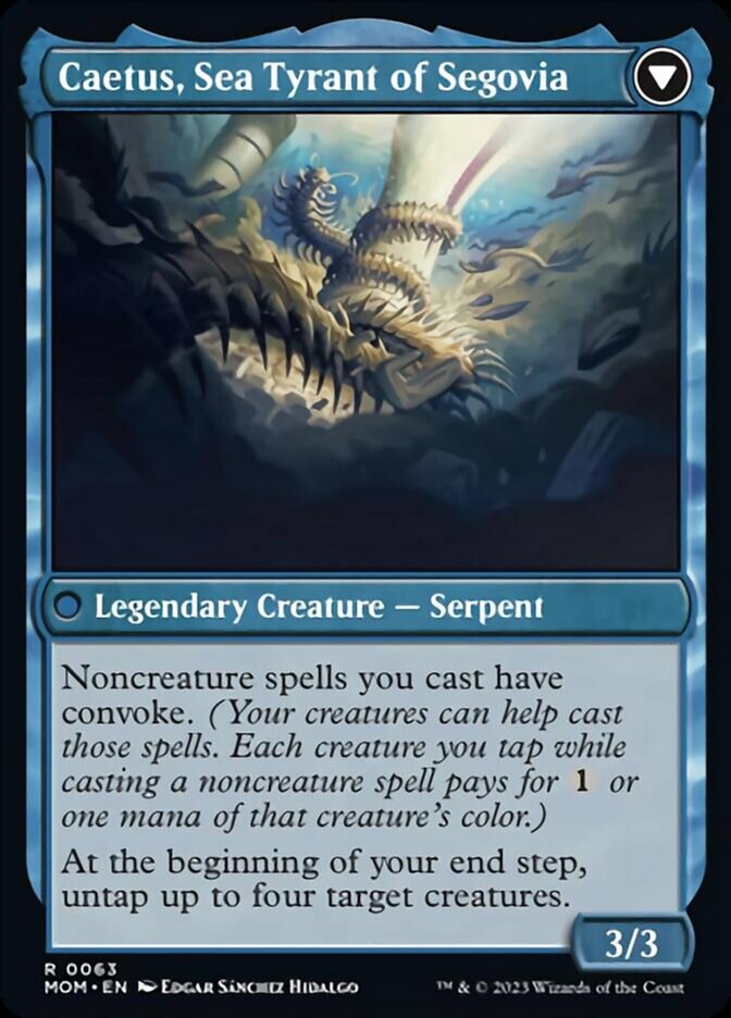 Invasion of Segovia // Caetus, Sea Tyrant of Segovia (MOM-063) - March of the Machine Foil