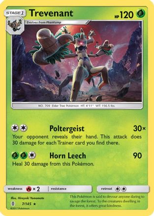Trevenant 007/145 - SM Guardians Rising Reverse Holofoil