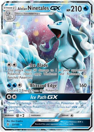 Alolan Ninetales GX 022/145 - SM Guardians Rising Holofoil