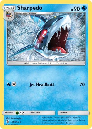 Sharpedo 028/145 - SM Guardians Rising Reverse Holofoil
