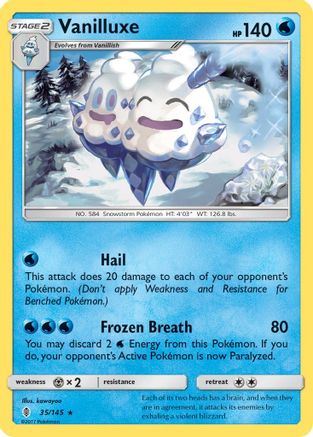 Vanilluxe 035/145 - SM Guardians Rising Reverse Holofoil