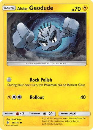 Alolan Geodude 040/145 - SM Guardians Rising Reverse Holofoil