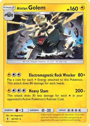 Alolan Golem 042/145 - SM Guardians Rising Reverse Holofoil