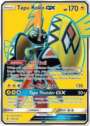 Tapu Koko GX (Full Art) 135/145 - SM Guardians Rising Holofoil