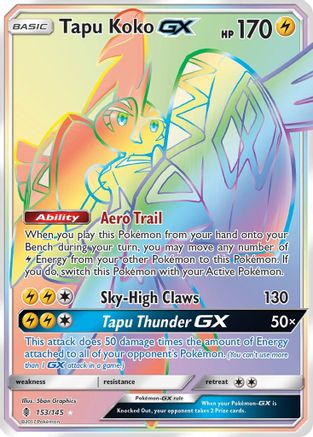 Tapu Koko GX (Secret) 153/145 - SM Guardians Rising Holofoil