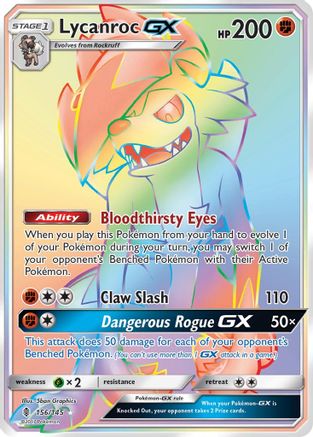 Lycanroc GX (Secret) 156/145 - SM Guardians Rising Holofoil