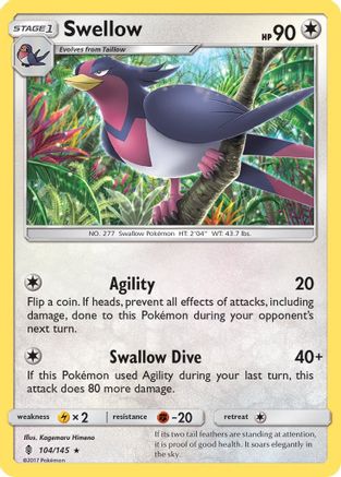 Swellow 104/145 - SM Guardians Rising Reverse Holofoil
