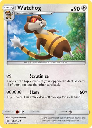 Watchog 108/145 - SM Guardians Rising Reverse Holofoil